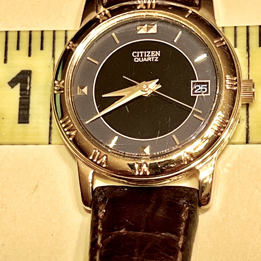 Citizen Ladies Watch. Used. Working. Genuine Leather Dark Brown Strap